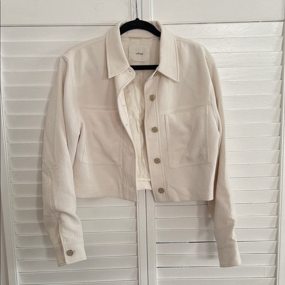 Wilfred Cropped Button-Front Utility Jacket In Cr… - image 1